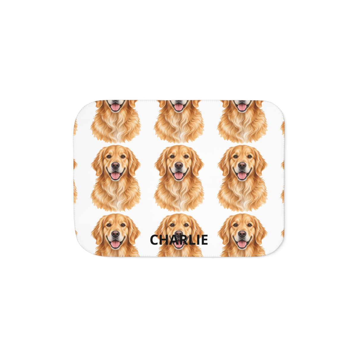 Personalized Pet Photo Sherpa Blanket – Custom Name Dog & Cat Gift