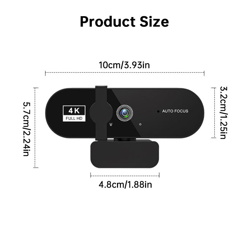 4K Autofocus Webcam With Microphon - Full HD USB Camera