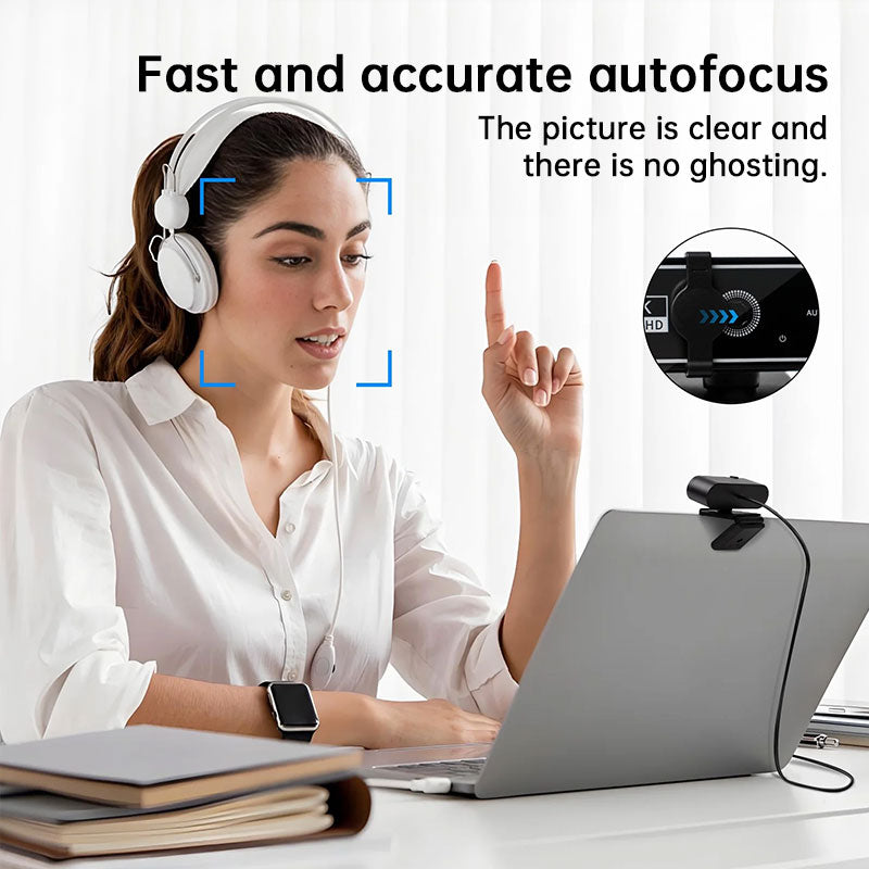4K Autofocus Webcam With Microphon - Full HD USB Camera